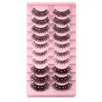 Multilayer Thick Diamond False Eyelashes with Glitter Powder Naturally Soft and Delicate Hand Made Reusable Curly Sequined Mink Fake Lashes Extensions