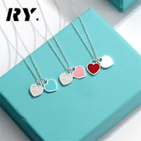 قلادة العلامة التجارية الفاخرة TIF Heart Pendant Women 925 Sterlling Silver Designer Design Halter Jewelry Valentine Gift Original Quality