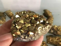 كامل قوس قوس قزح الذهبي Golden Aural Cluster Aura Quartz Crystal Titanium Bismuth Silicon Entering5552778