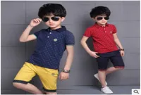 Baby Big Kids Polo Tops Tops Fashion Dots Boy Summer Clothing Set футболка для футболки детские мальчики.