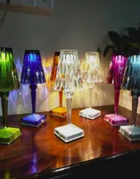 Design italiano acrilico kartell senza tavolo batteria lampada a led luce notturna tocco usb lampade floreali brillanti sala El decoro9053518