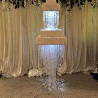 Decorazione per feste acriliche trasparente tavolo da dessert di torta cristallina torte romantiche tavoli decorazioni