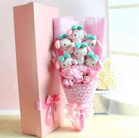 Cartoon Rabbit Dog Plush Toy Creative Flower Bouquet Home Decoratie Valentine039S Day Kerstdiploma Geschenk 2201126808290
