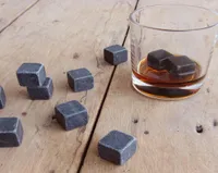 12pc 100 Natural Whiskey Stones Schlucke Ice Cubes Whiskey Stone Whisky Rock Cooler Wedding Gift Favor Heiligstoly Tools3493615