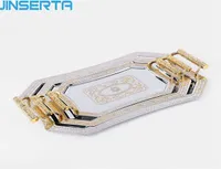 Jinserta Metal Storage Tray Jewelry Display Plate 레트로 디저트 과일 케이크 플레이트 핸들 엘 카페 서빙 트레이 Y113582719