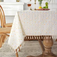 Table Cloth Table Cloth Kitchen Coffe Rectangular Yellow Tablecloth White Pattern Tazer For Home Living Room Party Outdoor Picnic Lawn Mat J221018