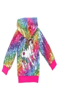 Vestes de manteau à licorne pour bébés filles à sweat à sweat en or rainbow glitter rose fête pour tout-petit veste brillante anniversaire de Noël l5702753