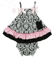 Summer Baby Set Girls Flower Ruffles Tank Tops PP Shorts 2pcs ompits Kids Toddler Baby Sets Cotton Sport Infant Clothing 105991622409