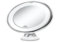 Espelho espelhado espelho com lâmpada LED LUZ 10 vezes Copo de sucção de ampliação Threecolor Direct Charge Beauty2768929