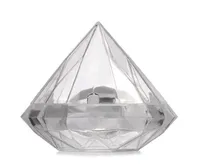 Geschenkomschakeling 48pcslot Transparante plastic diamantvorm Candy Box Clear Wedding Favor Boxes Holders Gifts Givea Boda14560508