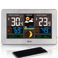 Wireless Weather Station Digital Wall Clock Barometer Thermometer Hygrometer with Outdoor Sensor