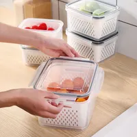 Kühlschrank Food Storage Boxes Behälter mit Deckel Plastik Frischprodukte Spare Keeper für Gemüsefrüchte Berry Salat Salat BPA kostenlos Kühlschrank Organisatoren 1223610