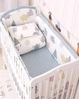 6PCSSet Baby Crib Beddengoed Set Katoenprint Peuter Baby bed Linnengoed Baby Cot Bumpers Bed blad kussensloop Geboren beddengoed Set 2205143448062