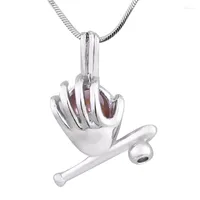 Chains 18KGP Cage Pendants Fashion Glove Shape Pearl Gem Beads Lockets Fantastic P148