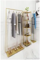 Golden custom color clothing racks Bedroom Furniture Landing coat hanger in cloth stores Iron Hat Frame rack multifunctional shoe4400533