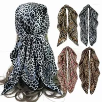 Sciarpe leopardo stile animale cereno femminile twill satinata sciarpa 90 cm grande copricapo decorazione quadrata cuello bufanda scialle