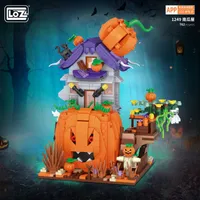 Blocchi moc creativo mini halloween house mattoni set citypkin hut party decoration build build building toys doni 221024