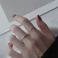 Eheringe S925 Sterling Koreaner V -Form Frauen Luxus Fingerschnalle Minderheit Mode dünn mit Diamantschmuckzubehör