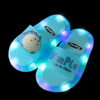Slipper Footwear Luminous Jelly Summer Children's Led Girls S PVC PVC Non Slip Beach Sandals Kids Home Bathroom Banheiro 221018