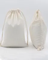 15x20cm 50pcslot algod￳n blanco de algod￳n liso Polla de la bolsa de navidad bolsas de decoraci￳n del hogar Bolsas de regalo Organizador de dulces 8098637