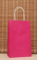 Whole 40PCSLOT Multifunction rose pink paper bag with handles21x15x8cm Festival gift bag good Quality shopping kraft8634257