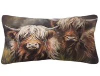 CushionDecorative Pillow Highland Cow Horse Cushion Covers Animal Painting Beige Linnen Case 30x50cm Sofa Decoration1027984