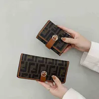 Purses new short wallet women's printing multi-functional versatile buckle wallet long hand bag