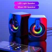 Portable Speakers Niye Mini Computer USB Wired HIFI Stereo Microphone with LED Light For PC Notebook Not Bluetooth Loudspeakers 221022