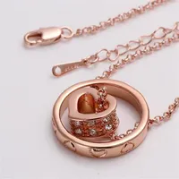 Pendanthalsband Endeli 2021 Fashion Jewelry Rose Gold Crystal fr￥n Swarovskis Zircon Heart Necklace For Wedding Party Fit Women 240s