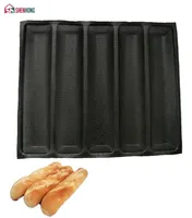 Shenhong Noncctick Baguette Wave French Beaker Bakeware Pakered Baking Pan Mat for 12inch Sub Rolls Silicone Baking Liners Y2001533494