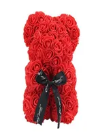 Vktech Valentines Day Gift 23cm Rose Rose Teddy Bear Rose Flower Decoración artificial para Navidad Valentine039s Birthday Gift2680183