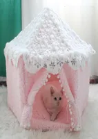 Kennes Pens Sweet Cat Bed Namiot wygodny różowy dom pet bawełna budy przenośna kotka TEEPEE SOTELATE SLEYT MAT CAVE Produkt 7448560