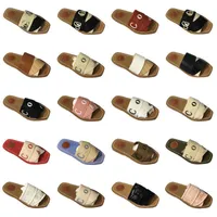5A Slipper Sandal Shoe Slide Slippers Designer Mens Womens Woody Flat Mule Canvas White Black Grey Green Soft Pink Sail Navy Blue C6 Men Women Casual Shoes