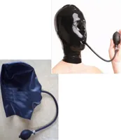 New 100 Latex Hood Fetish Mask with inflatable gags01236373511
