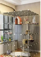 Cat transporteur Crate Houses Super Wide Platform Cage Villa Barrier Play Gate Gate5892767 de grande plate-forme