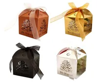 25pcs Laser Cut Hollow Candy Box With Ribbon Wedding Party Favors