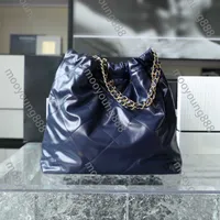 10A Top Tier Quality Luxes Designers 22 sac ￠ main Small Tote Femme Femme Real Le cuir Backet Purse Shopping Tote Bleu Deep Bleu