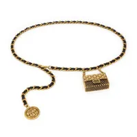 Cinturones cinturones de oro para mujeres dise￱ador de lujo de lujo Punk rock metal cors￩ cintur￳n largo bolso peque￱o cintur￳n g￳tico accesorio 221012