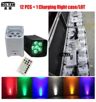 12XLOT mit Flughülle LED DOM par Lights Uplighting Battery Powered Wireless DMX Par Light 6x18W IR Remote8392693
