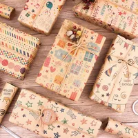 Decorações de Natal Presente de papel conjunto de papel de bricolage com rótulo e fita usada para decoração de casamento de aniversário