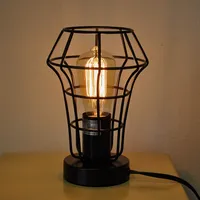 9 "H HUTTAL METAL TABLE LAMPE LAMPE LAMPE LAMPE avec une ampoule Edison gratuite