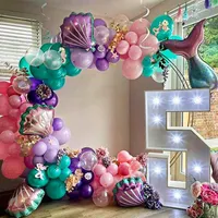 Party Decoration 97sts sjöjungfru Tail Shell Balloon Arch Under The Sea Birthday Kids Girls Balon Wedding Baby Shower Decor 221014