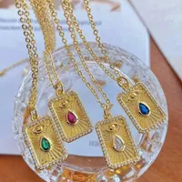 Colliers pendants 5pcs est l'or géométrique pour les femmes collier de cou carré mode multicouche femelle bijoux délicat cadeau