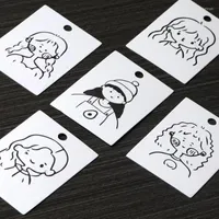 Jewelry Pouches 5x7cm White Paper Earring Display Cards Cute Girl Design Ear Studs Drop Packaging Card 10pcs Thick Cardboard Custom Logo