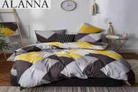 Alanna Hdall Fashion Bettwäsche Set reines Baumwoll -AB -Doppelmuster Einfachheit Bettlaken Quilt Abdeckung Kissenbezug 47pcs T2006192914820