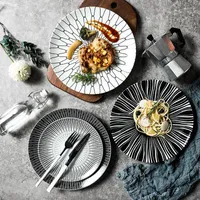 Tallrikar 3Size Dinner Set 6Color Plate Set rätter för att servera LeFard Year Table Seary Designer Kitchen Dining