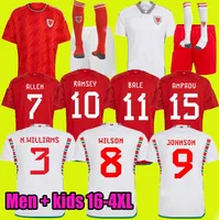2022 Wales Soccer Jerseys Bale Wilson Allen Ramsey 22 23 Nationaal Team Rodon Vokes Home Away Football Shirt Adult Kids Kit Uniforms 16-3XL