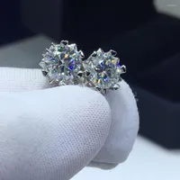 Brincos de garanhão geoki luxo 925 prata esterlina Total 2 ct Corte perfeito Teste de diamante Dro