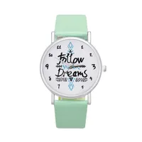 Relojes Patr￳n de letras Mujeres Mint Green Women 2023 Luxury Trend Store de mu￱eca de cuarzo para hombres Reloj de cuero Hombre 0om6