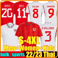 Xxxl 4xl 22/23 Wales piłkarski koszulki 2022 Bale Wilson Allen Ramsey Wes Narodowa koszulka piłkarska Rodon Vokes Roberts Moore Men Men Kit Kit Kits